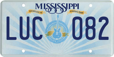 MS license plate LUC082