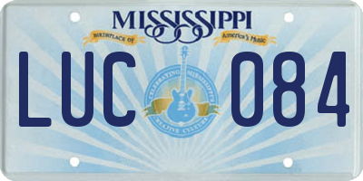 MS license plate LUC084