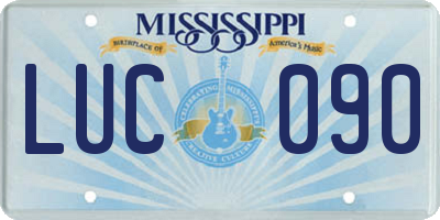 MS license plate LUC090