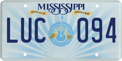 MS license plate LUC094