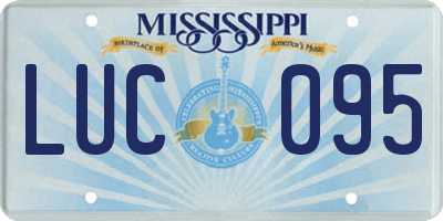 MS license plate LUC095