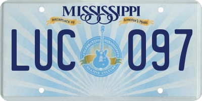 MS license plate LUC097