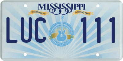 MS license plate LUC111