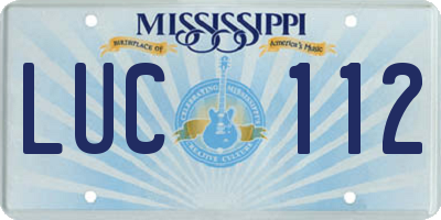 MS license plate LUC112