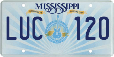 MS license plate LUC120