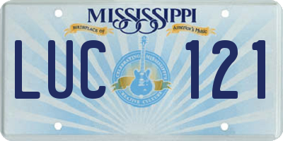 MS license plate LUC121