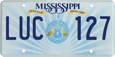 MS license plate LUC127