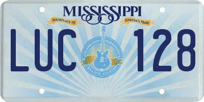 MS license plate LUC128