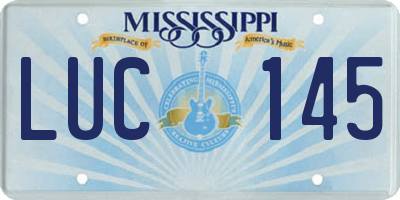 MS license plate LUC145