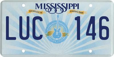 MS license plate LUC146