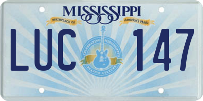 MS license plate LUC147