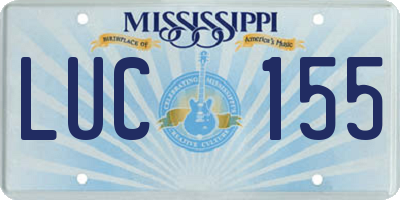 MS license plate LUC155