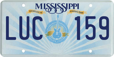 MS license plate LUC159