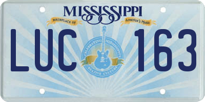MS license plate LUC163