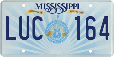 MS license plate LUC164