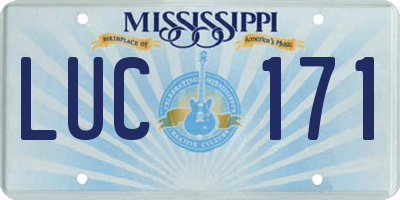 MS license plate LUC171