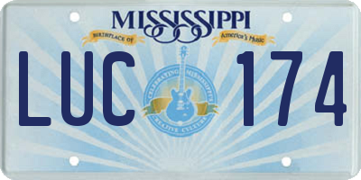 MS license plate LUC174