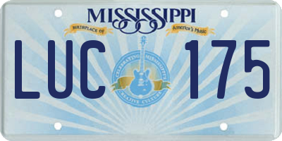 MS license plate LUC175