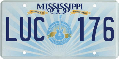 MS license plate LUC176