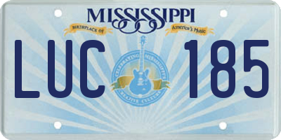 MS license plate LUC185