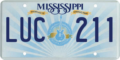 MS license plate LUC211