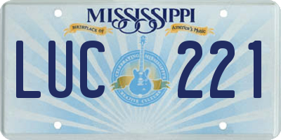MS license plate LUC221