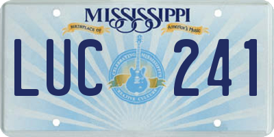 MS license plate LUC241