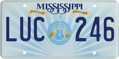 MS license plate LUC246