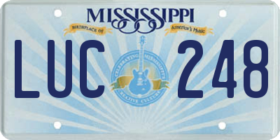 MS license plate LUC248