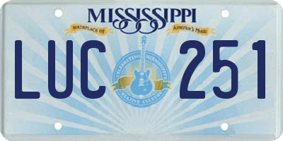 MS license plate LUC251