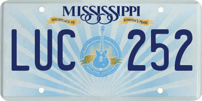 MS license plate LUC252