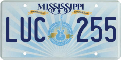 MS license plate LUC255