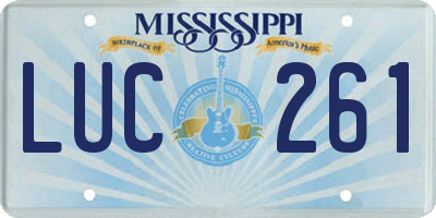 MS license plate LUC261