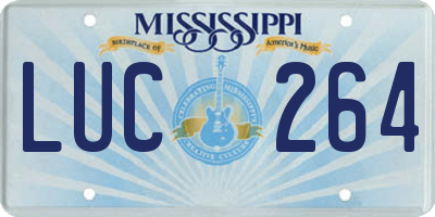 MS license plate LUC264