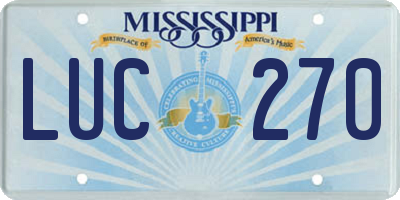 MS license plate LUC270
