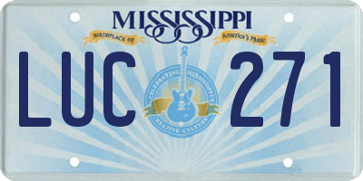 MS license plate LUC271