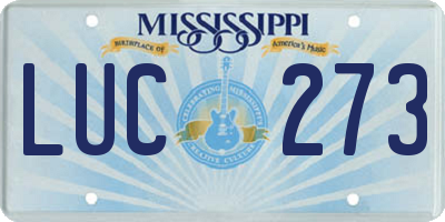 MS license plate LUC273