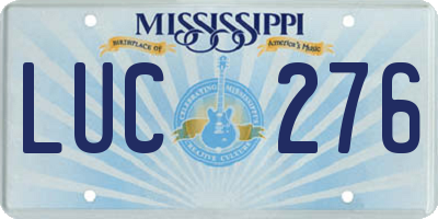 MS license plate LUC276