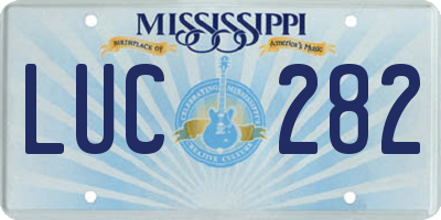 MS license plate LUC282