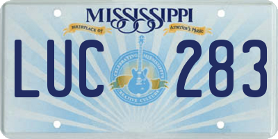 MS license plate LUC283