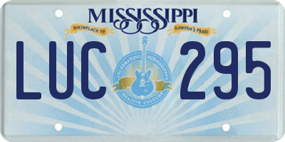 MS license plate LUC295