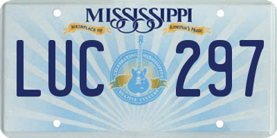 MS license plate LUC297