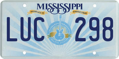 MS license plate LUC298