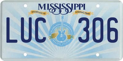 MS license plate LUC306