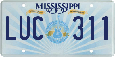MS license plate LUC311