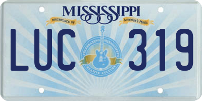 MS license plate LUC319