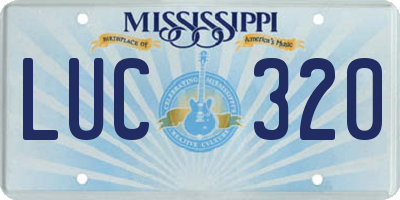 MS license plate LUC320