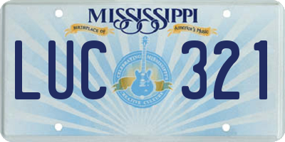 MS license plate LUC321