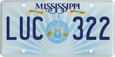 MS license plate LUC322