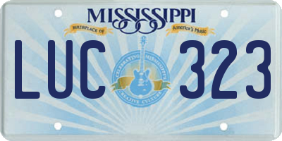 MS license plate LUC323